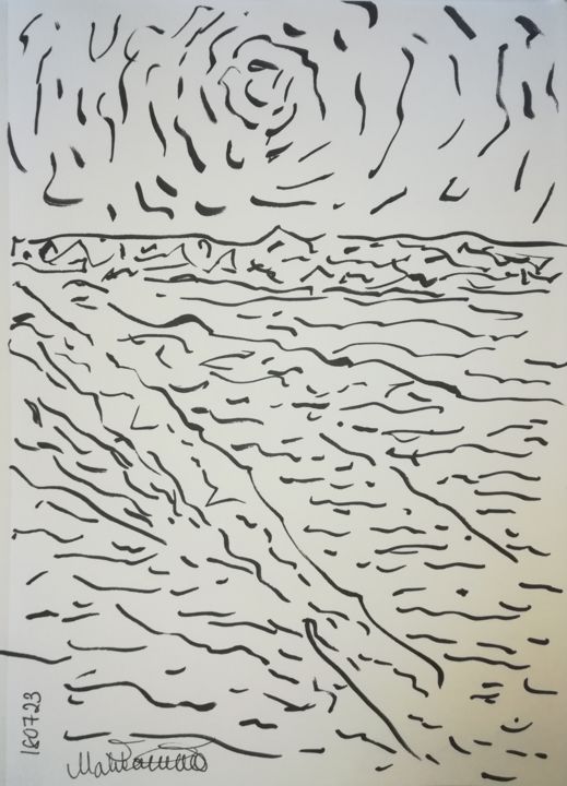 Drawing titled "drawings-after-stop…" by Pertti Matikainen, Original Artwork, Marker