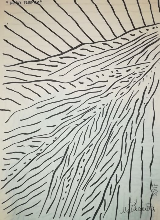 Drawing titled "heavy-freedom-18081…" by Pertti Matikainen, Original Artwork, Marker