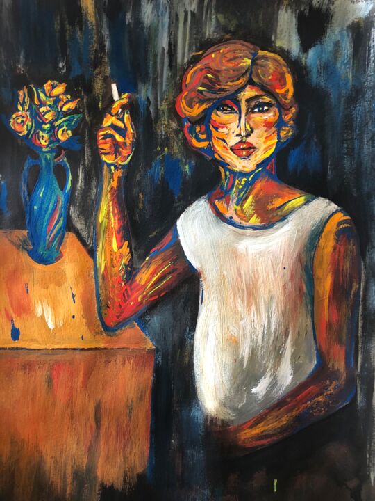 Картина под названием "Thérèse Desqueyroux…" - Matild Bathory, Подлинное произведение искусства, Акрил