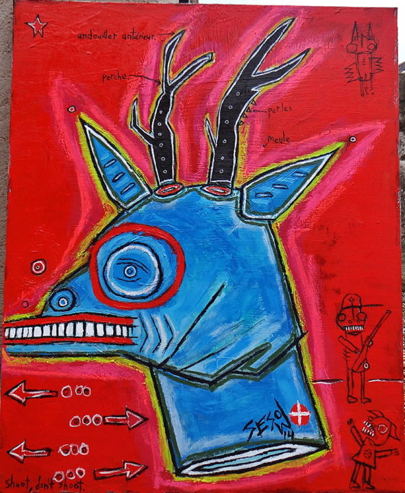 Malerei mit dem Titel "Chevreuille" von Matt Sesow, Original-Kunstwerk, Acryl