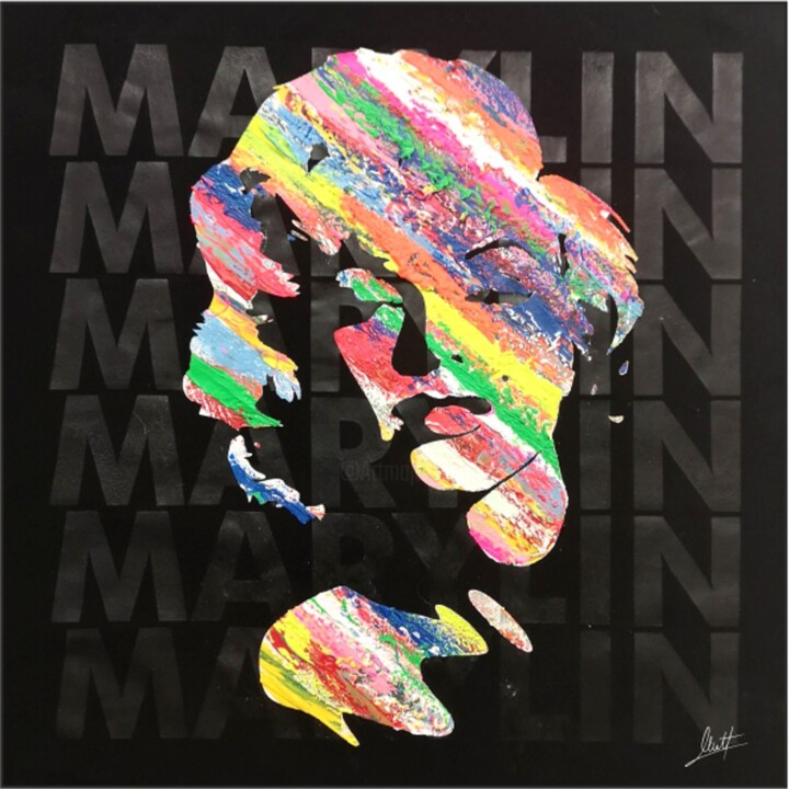 Pintura titulada "MARYLIN MONROE" por Matteo Calconi, Obra de arte original, Serigrafía Montado en Bastidor de camilla de ma…