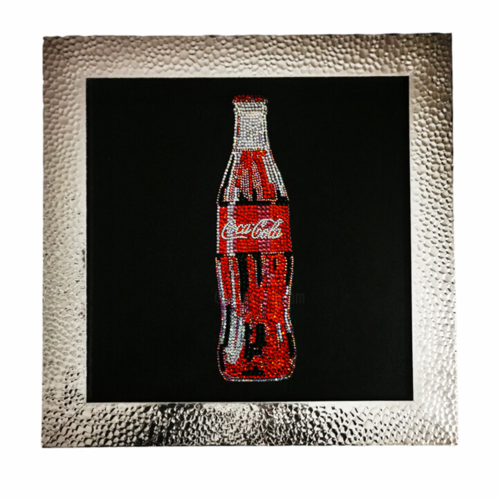 Pittura intitolato "Coca-Cola Swarovski" da Matteo D'Adda, Opera d'arte originale, Acrilico Montato su Altro pannello rigido