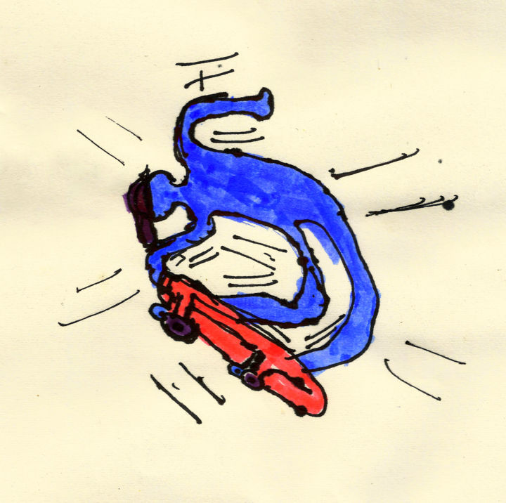 Peinture intitulée "MattSkate" par Mattmanga, Œuvre d'art originale,