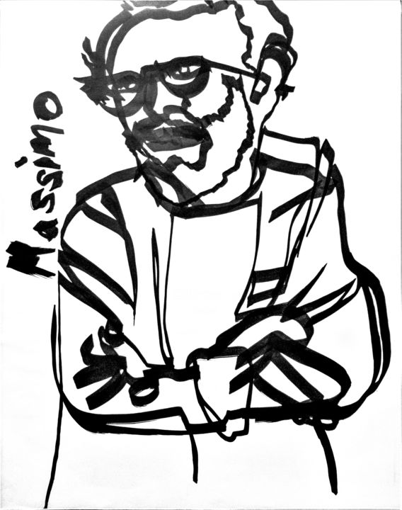 Drawing titled "Massimo Bottura 1" by Matthew Rentz, Original Artwork, Marker