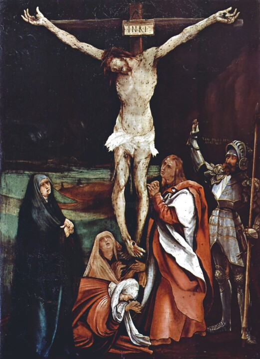 Painting titled "Crucifixion" by Matthias Grünewald, Original Artwork, Oil