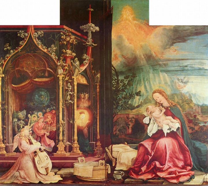 Painting titled "Retable d'Isenheim" by Matthias Grünewald, Original Artwork, Oil