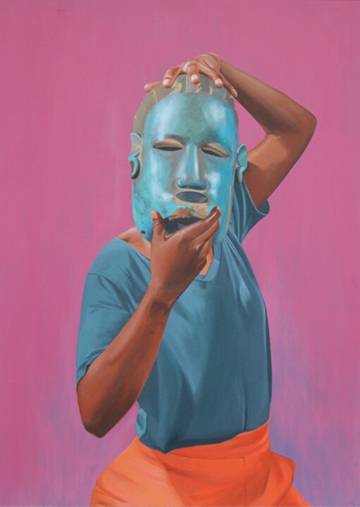 绘画 标题为“Maskenspiel (Mask G…” 由Matthias Kreher, 原创艺术品, 丙烯