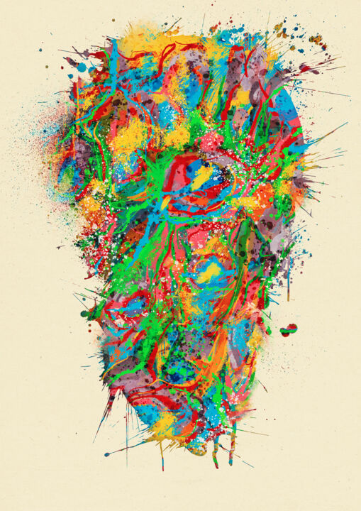 Digitale Kunst mit dem Titel "Rainbow Vomit Serie…" von Bibs, Original-Kunstwerk, Digitale Malerei