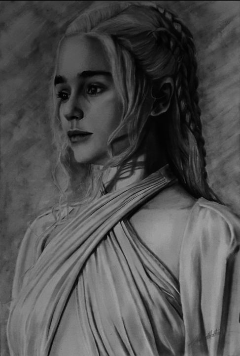 Drawing titled "Daenerys Targatyen" by Mattia Alberti, Original Artwork, Graphite