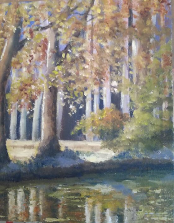 Painting titled "Riverbanks.jpg" by Mattie Joubert, Original Artwork, Oil