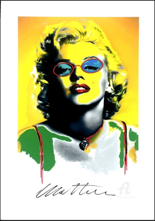 Peinture intitulée "Mattoni - Marilyn -…" par Mattoni, Œuvre d'art originale, Encre