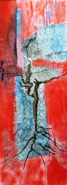 Malerei mit dem Titel "arbre trait d'union…" von Maty, Original-Kunstwerk, Acryl