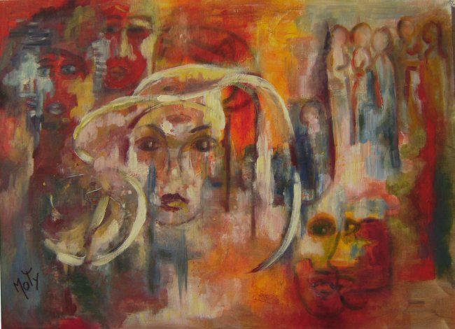 Malerei mit dem Titel "Apparition" von Maty, Original-Kunstwerk, Öl