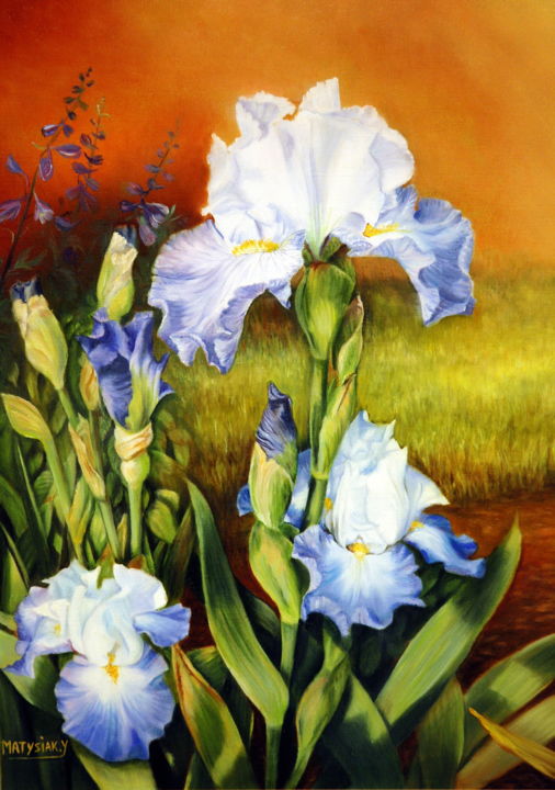 Pintura titulada "IRIS ALIZEE" por Yvette Matysiak, Obra de arte original, Oleo