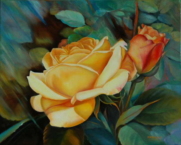 cortar Esquiar Estoy orgulloso Jolie Rose, Pintura por Yvette Matysiak | Artmajeur