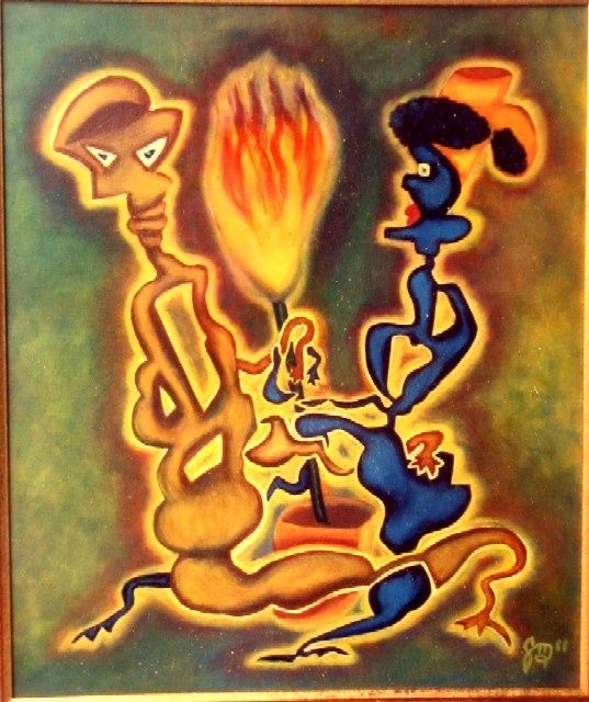 Peinture intitulée "DANSE DES SORCIERES" par Maud Alida Gonier, Œuvre d'art originale,