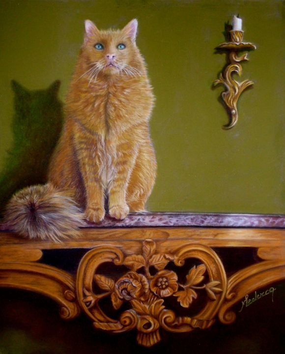 Painting titled "Un chat de salon" by Maud Leclercq, Original Artwork, Pastel