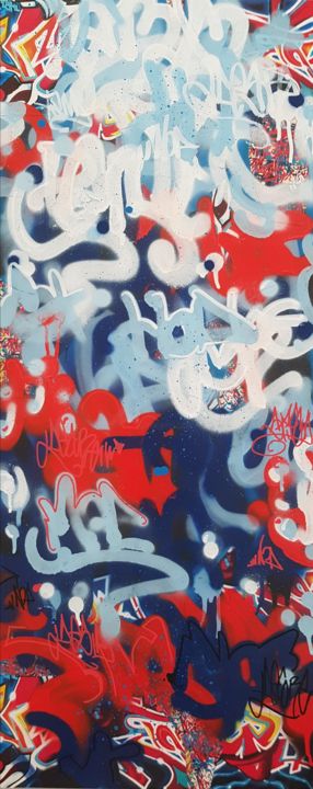 Peinture intitulée "streetBlue" par Maud Llorente, Œuvre d'art originale, Acrylique