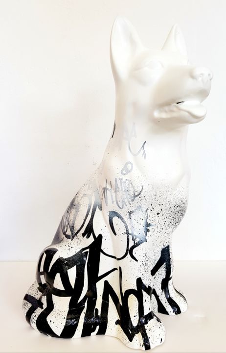 Rzeźba zatytułowany „graffdog” autorstwa Maud Llorente, Oryginalna praca, Akryl