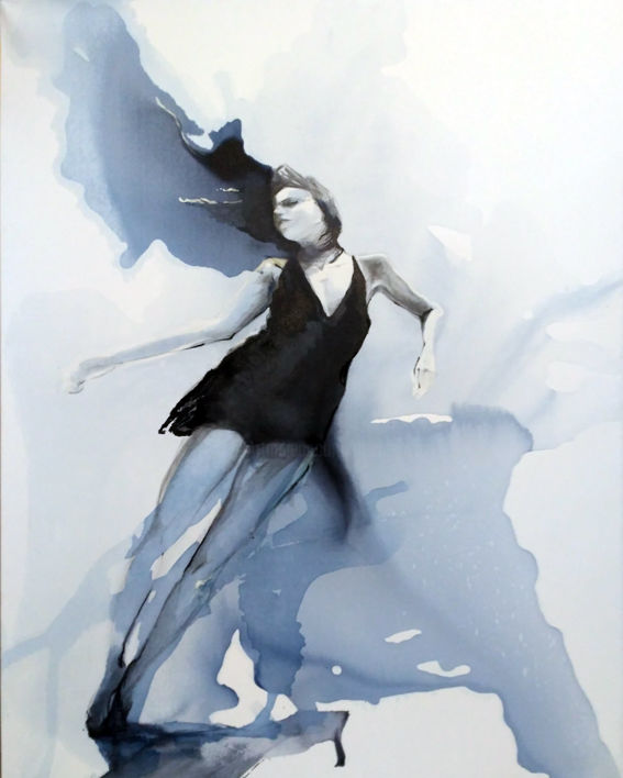 Dessin intitulée "danse aquatique" par Maude Ovize, Œuvre d'art originale