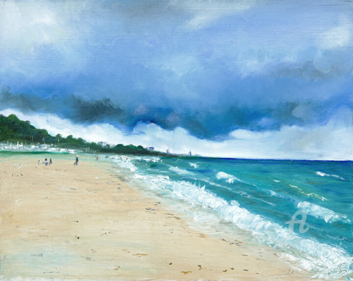 Painting titled "Strom Rolling" by Maureen Gillespie, Original Artwork, Oil