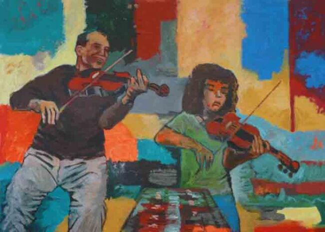 Pintura titulada "Le Duo" por Maurice Boulogne, Obra de arte original
