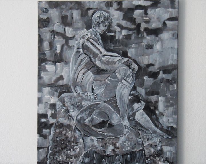 Pittura intitolato "Human pixel" da Marcelle Jackotin, Opera d'arte originale, Acrilico Montato su Telaio per barella in leg…