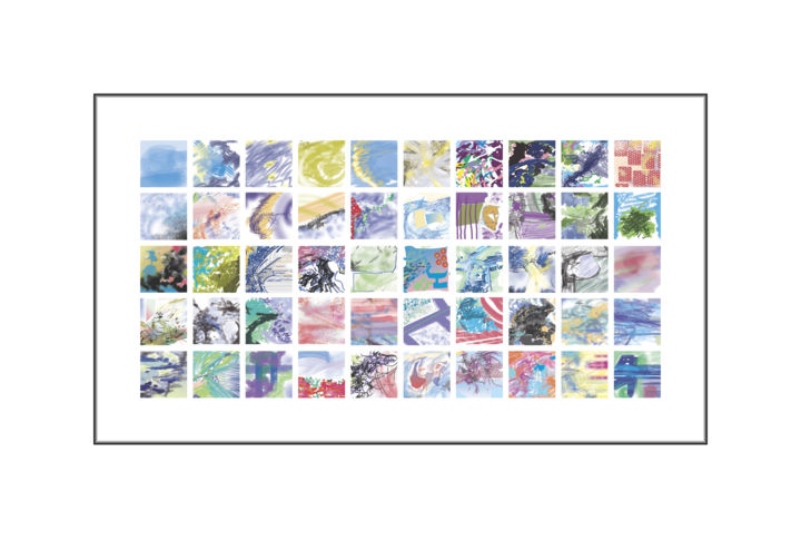 Grafika cyfrowa / sztuka generowana cyfrowo zatytułowany „50 pouces carrés” autorstwa Maurice Murphy, Oryginalna praca