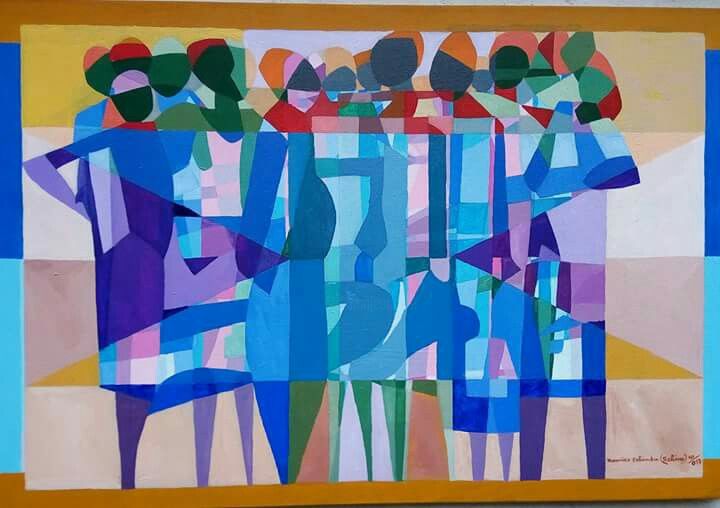 Картина под названием "Réconciliation" - Tchim, Подлинное произведение искусства, Акрил
