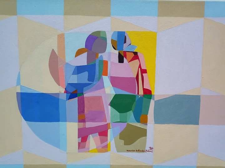 Painting titled "Romance" by Tchim, Original Artwork, Acrylic