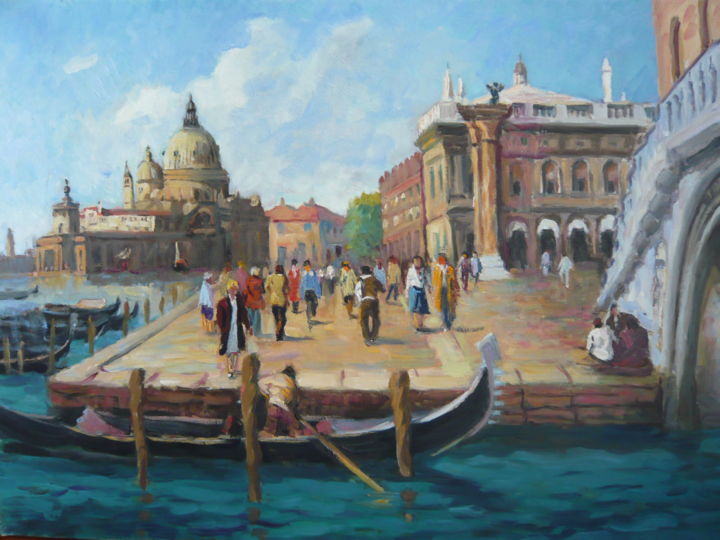 Painting titled "XXXX Venise" by Maurice Fhima, Original Artwork, Oil
