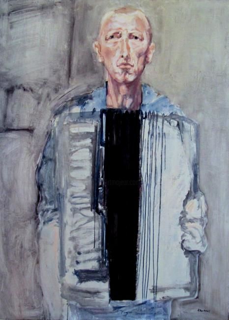 Peinture intitulée "Au coin de la rue,…" par Maurice Dubuc, Œuvre d'art originale, Huile