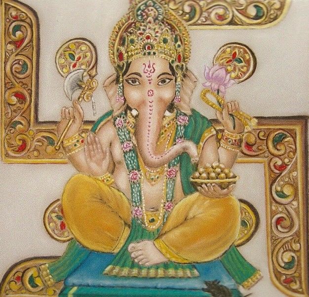 Dessin intitulée "Ganesh" par Mauricette Henot, Œuvre d'art originale