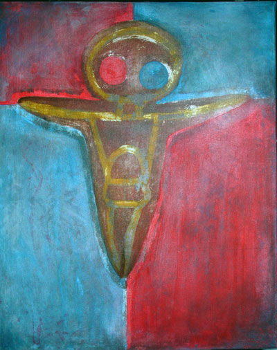 Painting titled "La Cruz de la Inoce…" by Mauricio Jose Miranda, Original Artwork, Acrylic