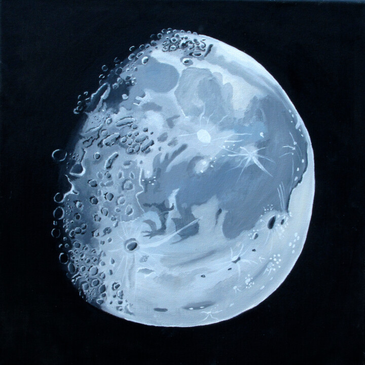 Ζωγραφική με τίτλο "Luna" από Mauricio Rosenzvaig, Αυθεντικά έργα τέχνης, Λάδι