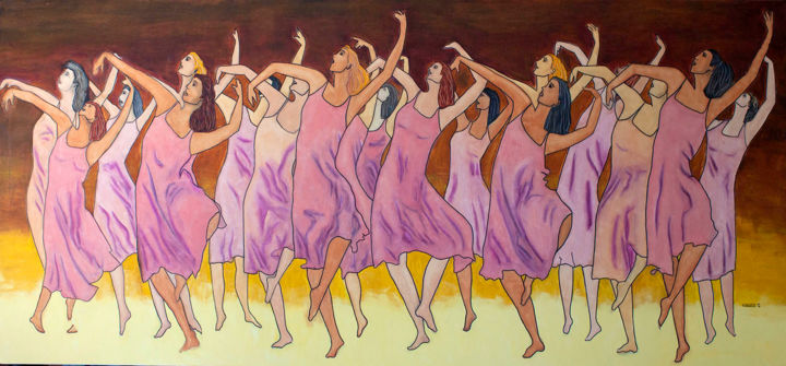 Peinture intitulée "Contemporary dance 2" par Mauricio Galarza Madrid, Œuvre d'art originale, Huile