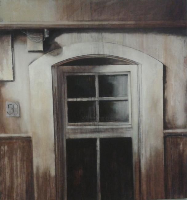 Pintura titulada "La puerta" por Mauricio Guerra Quezada, Obra de arte original, Oleo