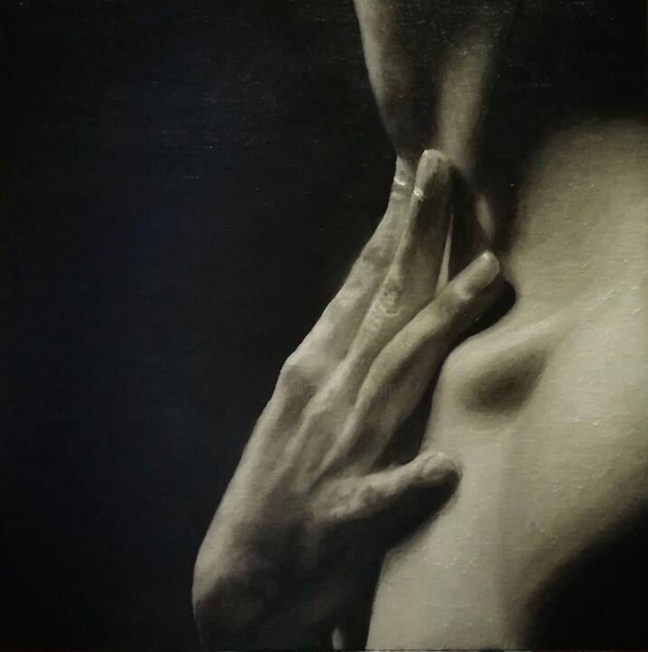 Pittura intitolato "Mani al corpo" da Maurizio Nittolo, Opera d'arte originale, Olio