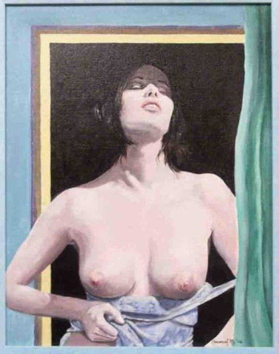 Painting titled "la carezza della lu…" by Maurizio Amorosi, Original Artwork