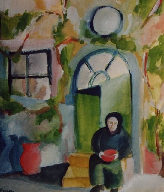 Painting titled "La porta di casa" by Maurizio Aprea, Original Artwork