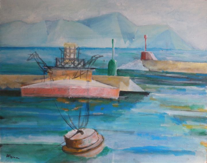 Painting titled "Formia, il porto" by Maurizio Aprea, Original Artwork, Acrylic