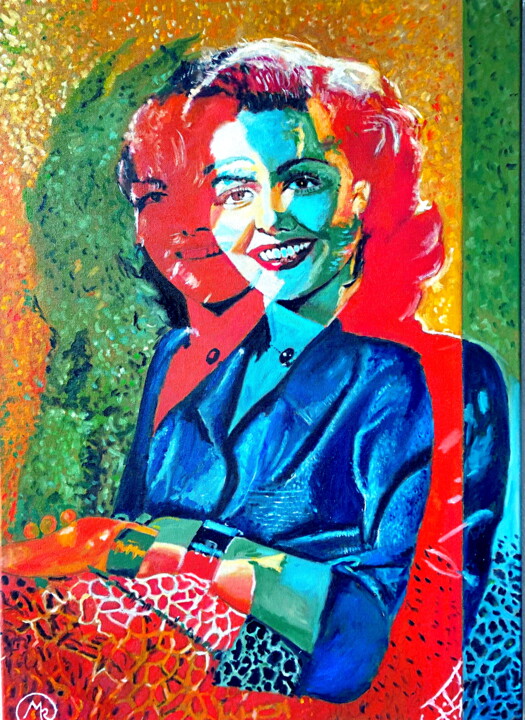 Painting titled "Jane Russell 3d" by Mauro Ravera, Original Artwork, Oil