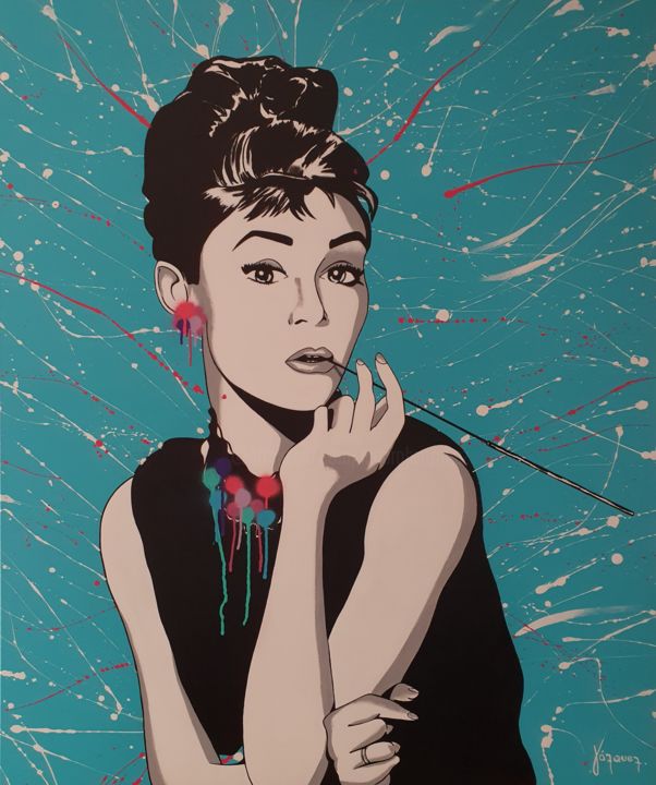 Pintura titulada "Audrey" por Mauro H. Vázquez, Obra de arte original, Acrílico
