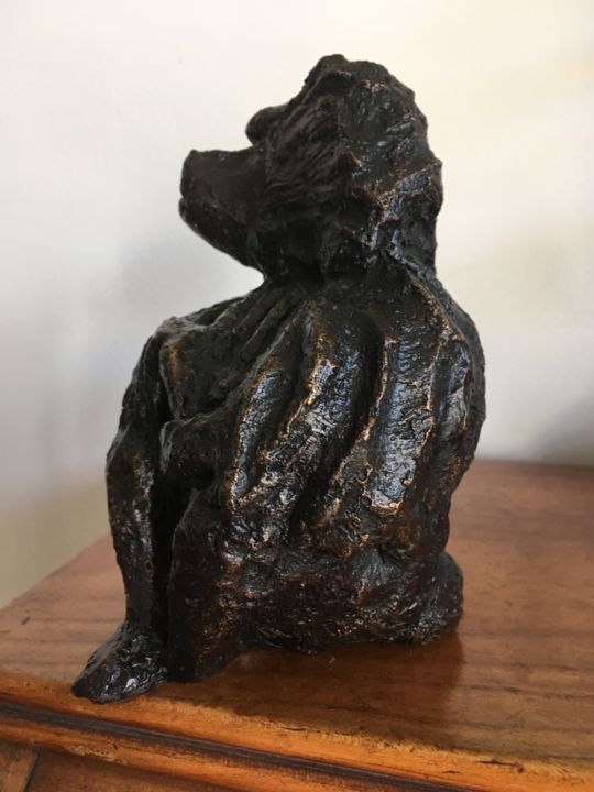 Sculpture titled "Babouin" by Mauvisseau-Bordin, Original Artwork, Bronze