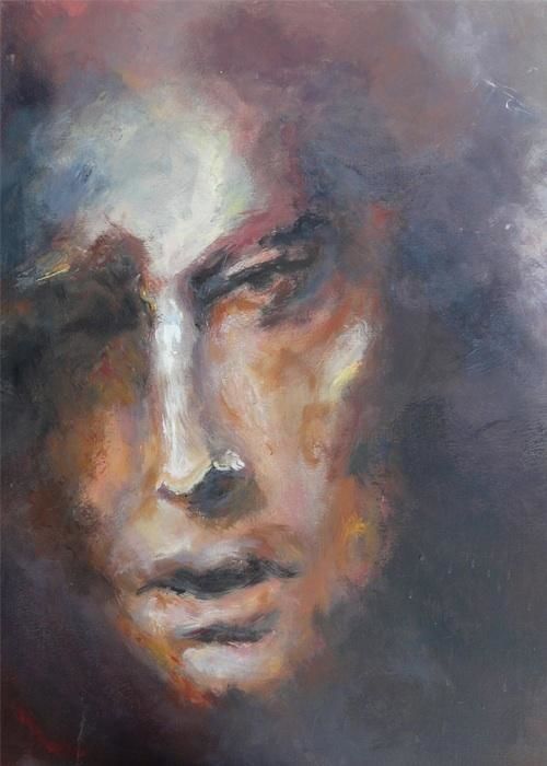 Pintura intitulada "Portrait" por Mauvisseau-Bordin, Obras de arte originais, Óleo