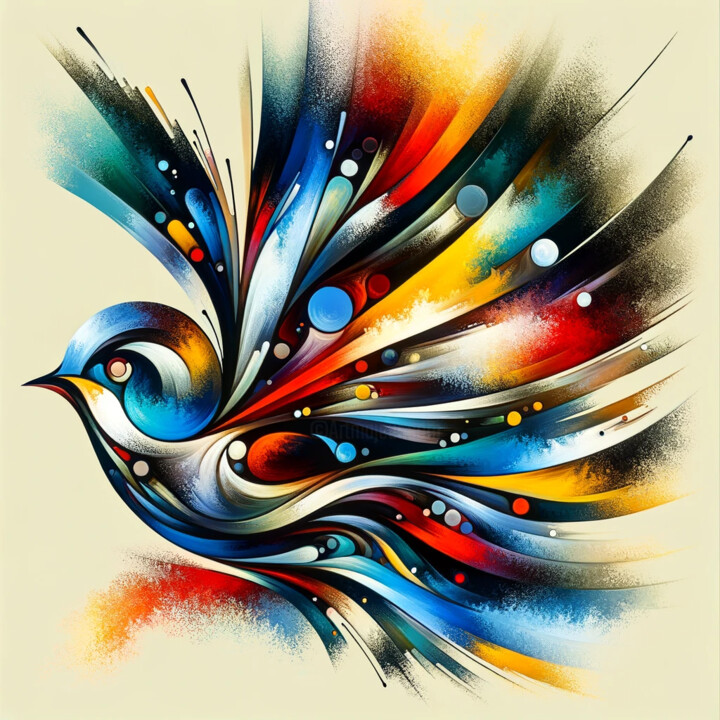 Arte digital titulada "Bird" por Mavic, Obra de arte original, Imagen generada por IA