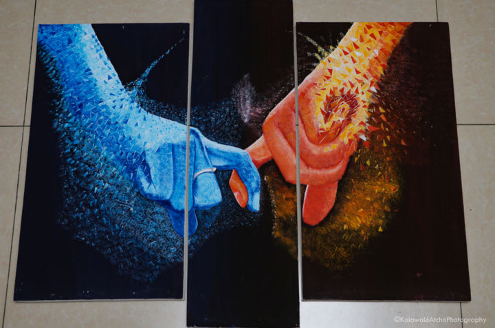 Peinture intitulée "La Complémentarité" par Marxk, Œuvre d'art originale, Acrylique