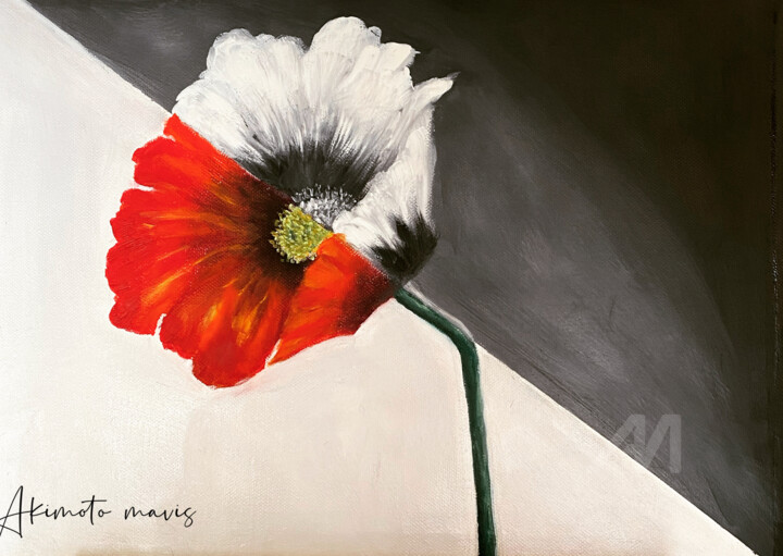 Painting titled "Modern art painting" by Mavis Akimoto, Original Art, Tempera