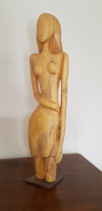 Sculpture titled "Femme" by Max Bernard, Original Artwork, Wood