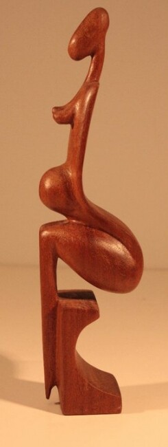 Скульптура под названием "Africa" - Max Bernard, Подлинное произведение искусства, Дерево